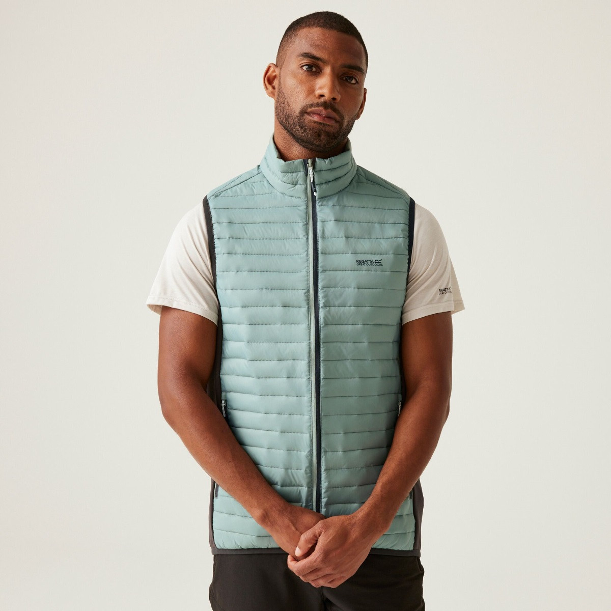 Pánská lehká vesta regatta andreson světle modrá/šedá m