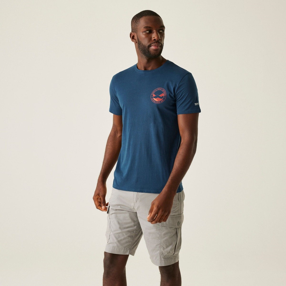 Pánské bavlněné tričko regatta breezed v tmavě modrá m