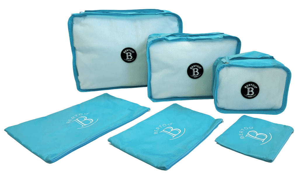 Cestovní organizéry do kufru bertoo sada 6 ks - světle modré