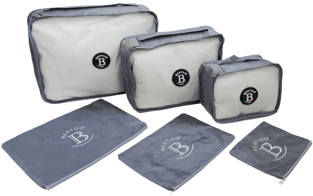 Cestovní organizéry do kufru bertoo sada 6 ks - šedé