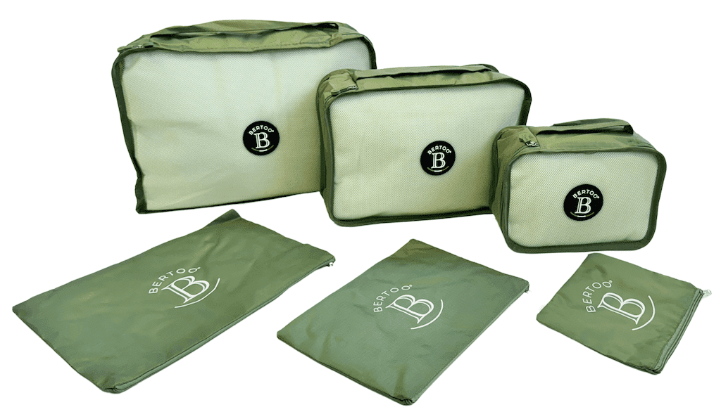 Cestovní organizéry do kufru bertoo sada 6 ks - zelené