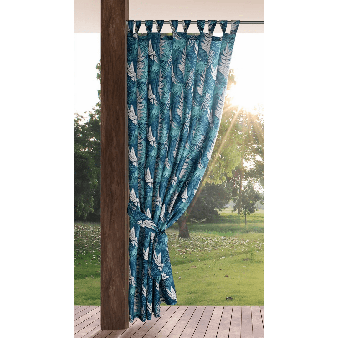 Venkovní vzorovaný zahradní závěs s poutky VICTORIA různé velikosti (cena za 1 kus) MyBestHome Rozměr: 155x220 cm