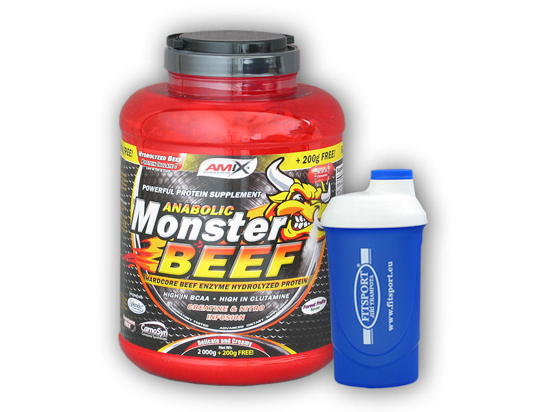 Fitsport Anabolic Monster BEEF 90% Prot. 2200g + šejkr Varianta: forest fruits