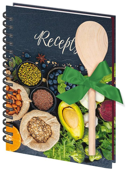 Kniha na recepty s vařečkou A5 spirála Various