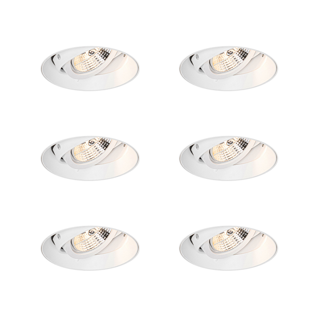 Sada 6 ks Moderní zapuštěná bodová bílá GU10 AR70 kruhová bez ozdobná - Oneon