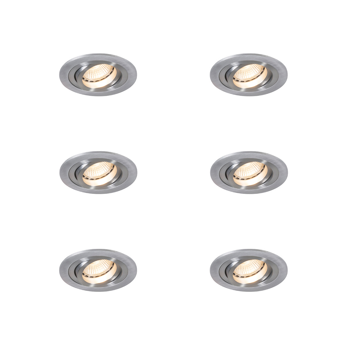 Sada 6 ks Moderní zapuštěný bodový hliník - Rondoo