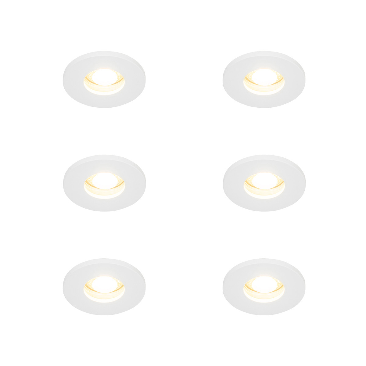 Sada 6 ks Moderní koupelnová zapuštěná bodová bílá IP54 - kůlna