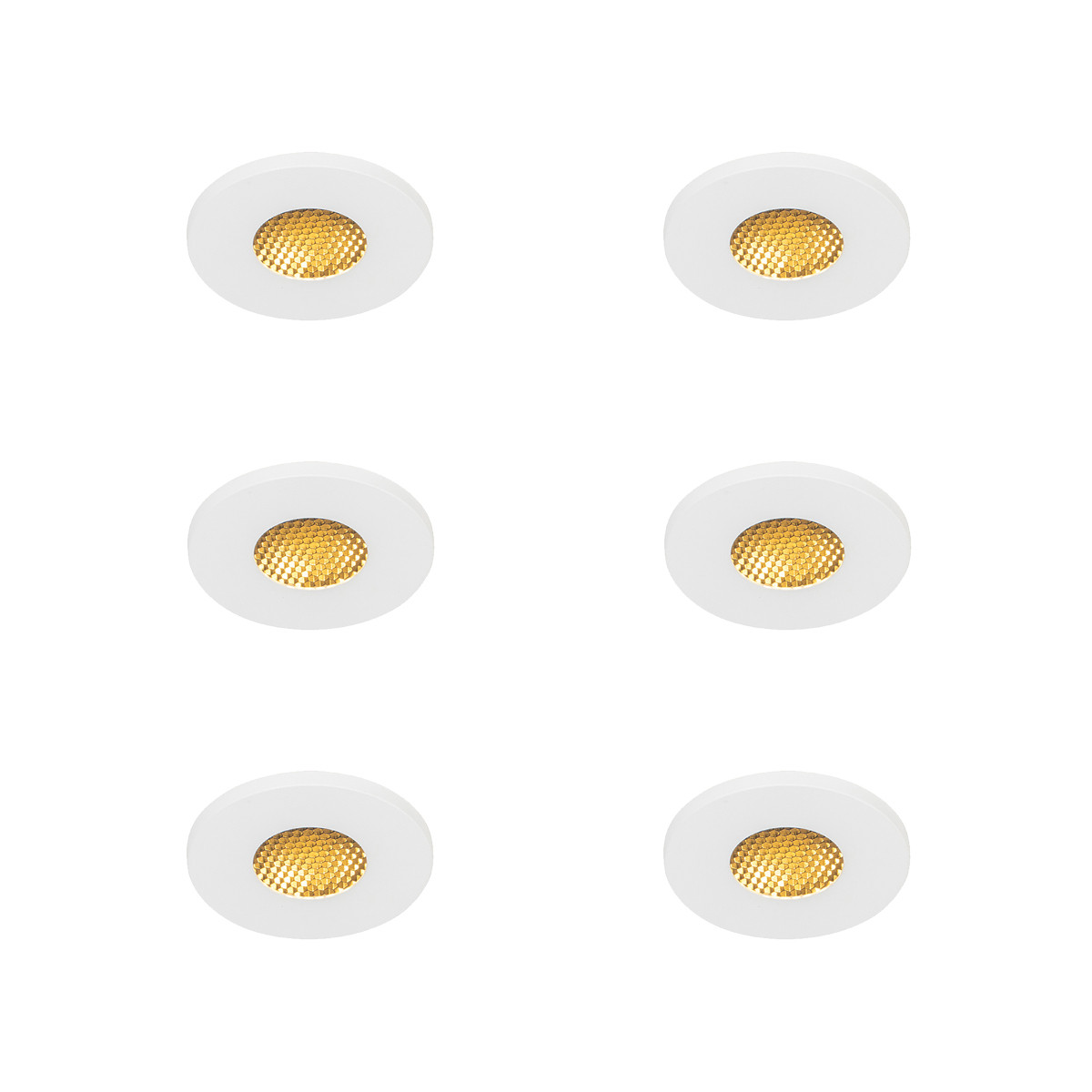 Sada 6 ks Moderní koupelnová zapuštěná bodová bílá IP54 - Shed Honey