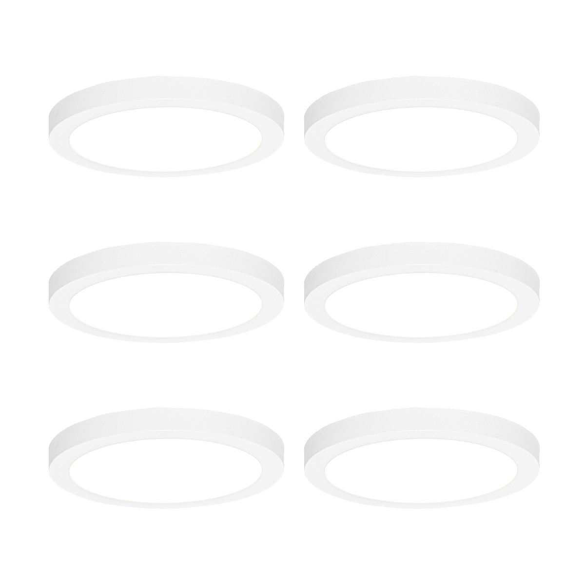 Sada 6 ks Zapuštěné nebo přisazené bodové bílé 22 cm včetně LED 3 stupně ztlumení do teplého - Trans