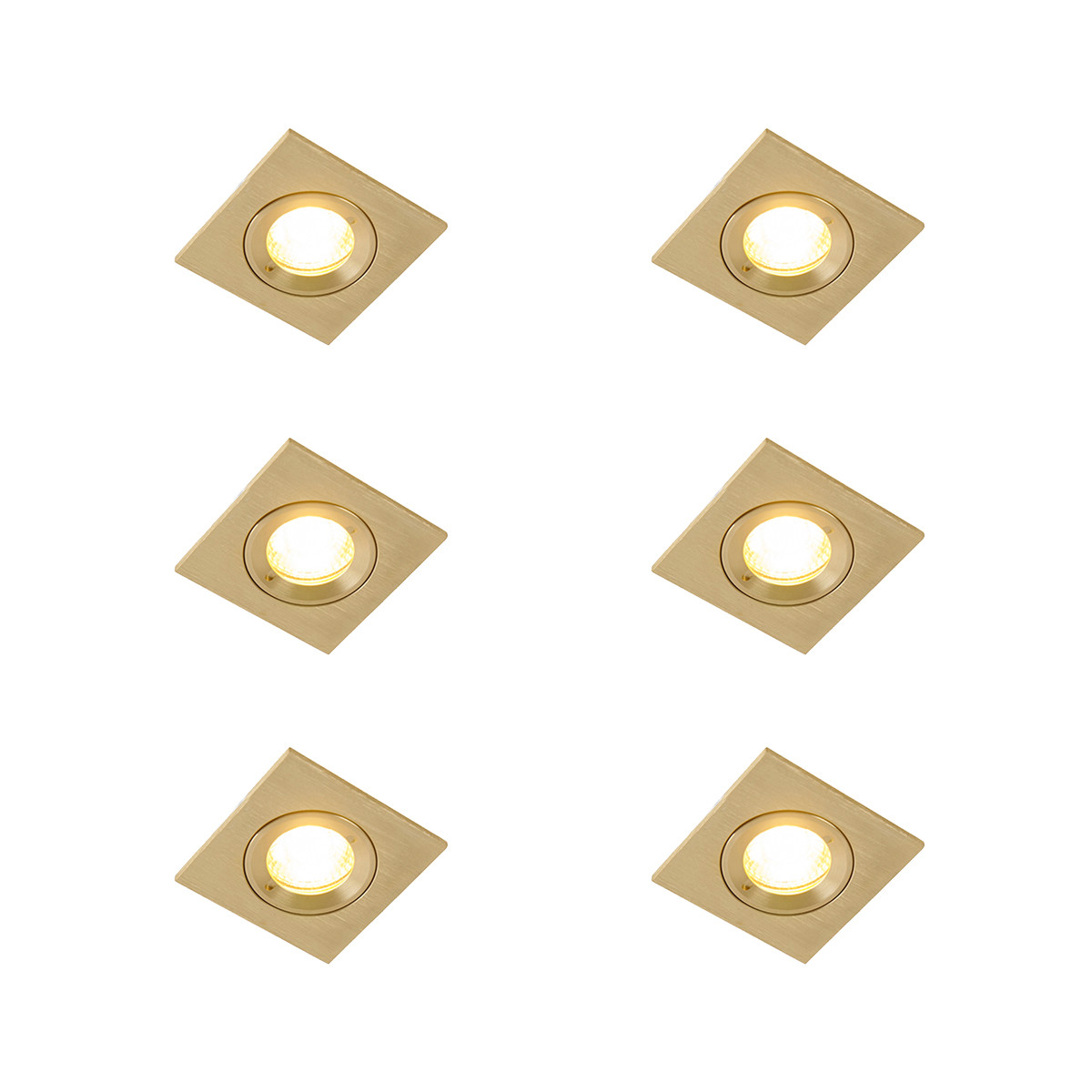 Sada 6 ks Moderní zapuštěné bodové zlato IP44 - náměstí Xena