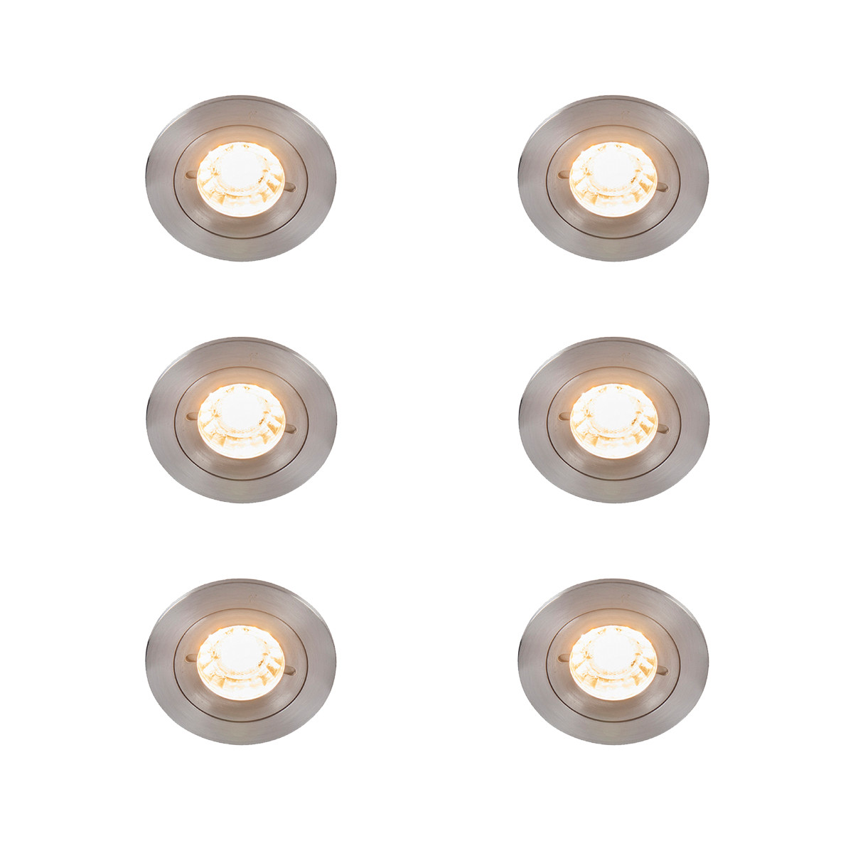 Sada 6 ks Moderní zapuštěný bodový hliník IP44 - kulatý Xena