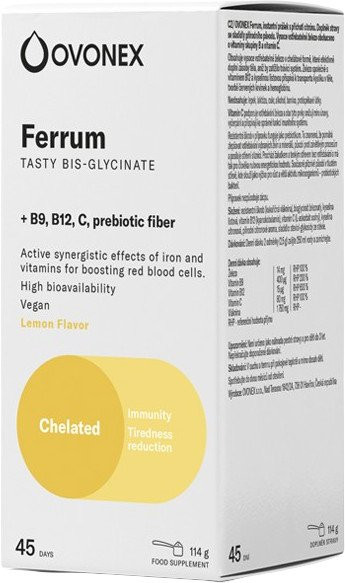 OVONEX Železo, citrónová příchuť 114 g