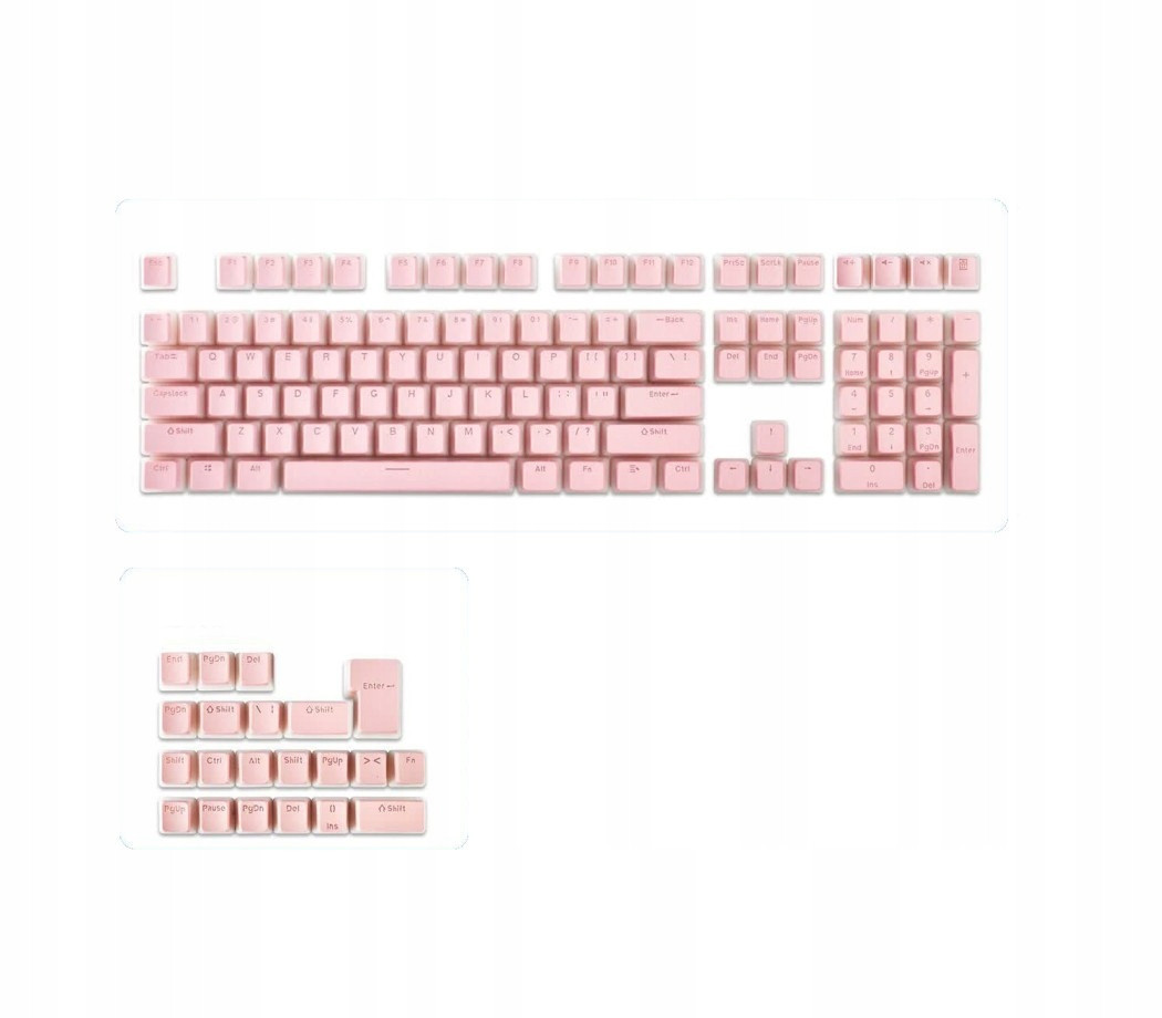 Klávesy pro mechanickou klávesnici Pbt Keycaps Pudding 129ks Rose Růžové