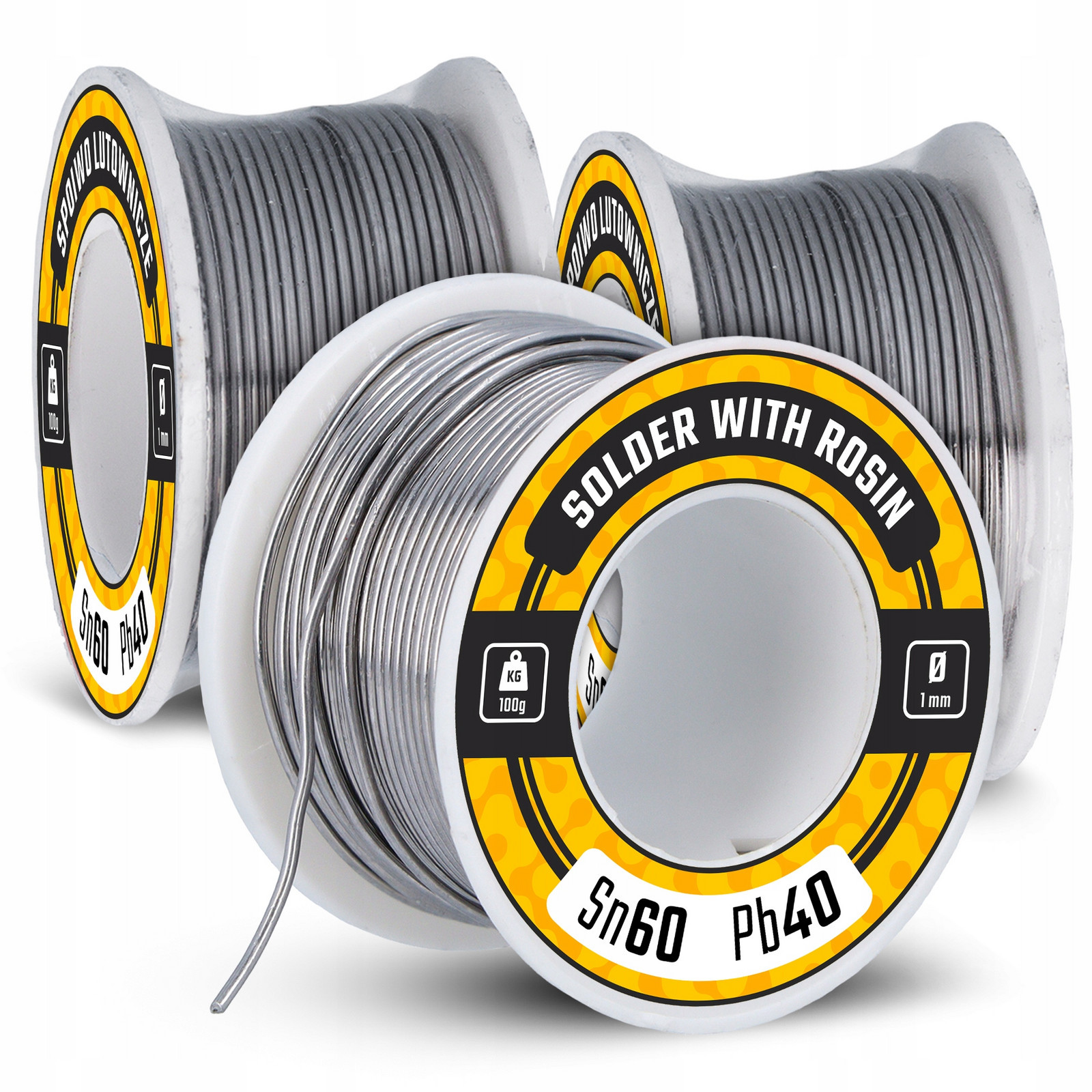 3x Cín Pájecí Páječka 1 mm 100 g Kalafuna Pájka v roli Olovo