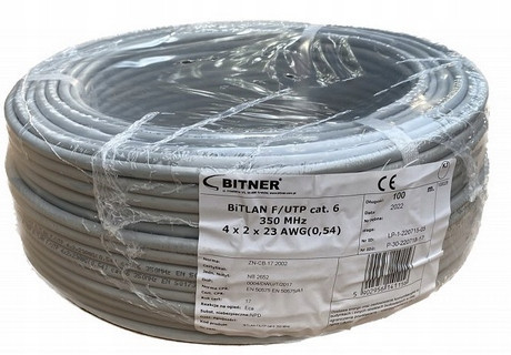 Kabel obrazovka F/utp Bitner kat 6 Plcu kroužky 100 m