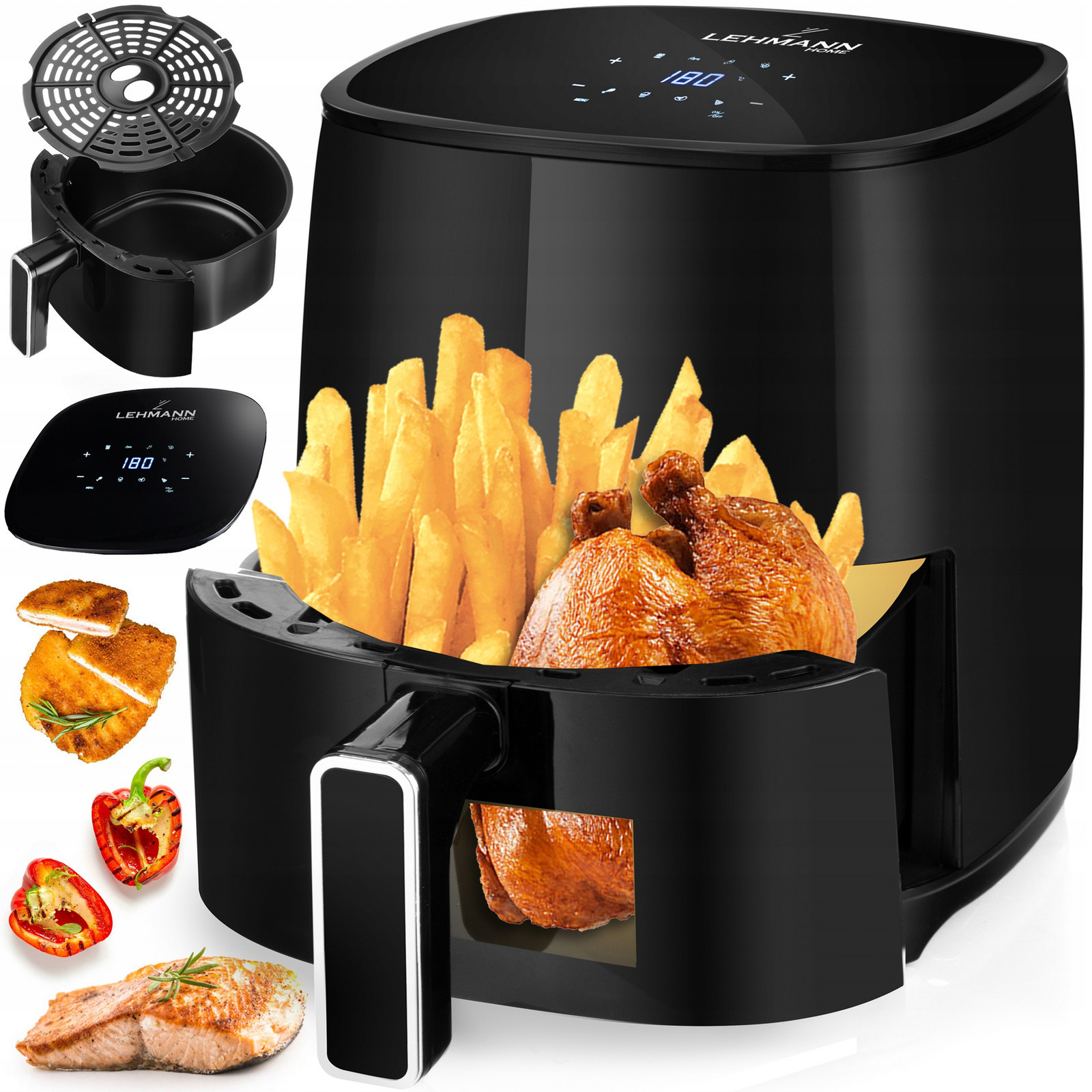 Fritéza Bez Tuku Airfryer Fritéza Velká Náplň Multi Programy XXL