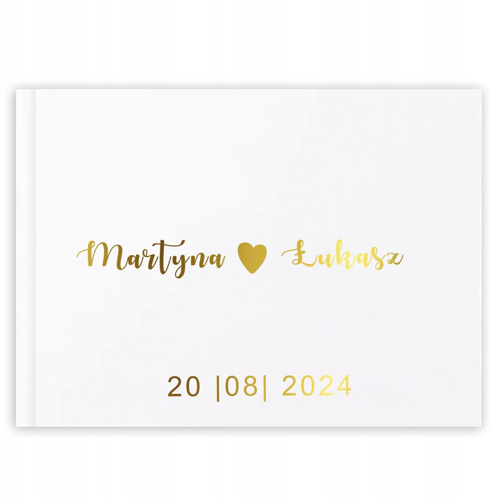 Album Svatební Kniha Hostů Personalizované Zlato Nápis 50 Listů Vaše Datum