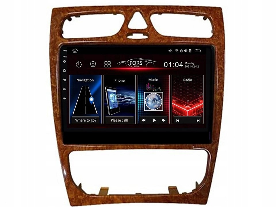 Android rádio FS2-Pro Benz W203 W209 wood 2/32 CarPlay Android Auto 8-core