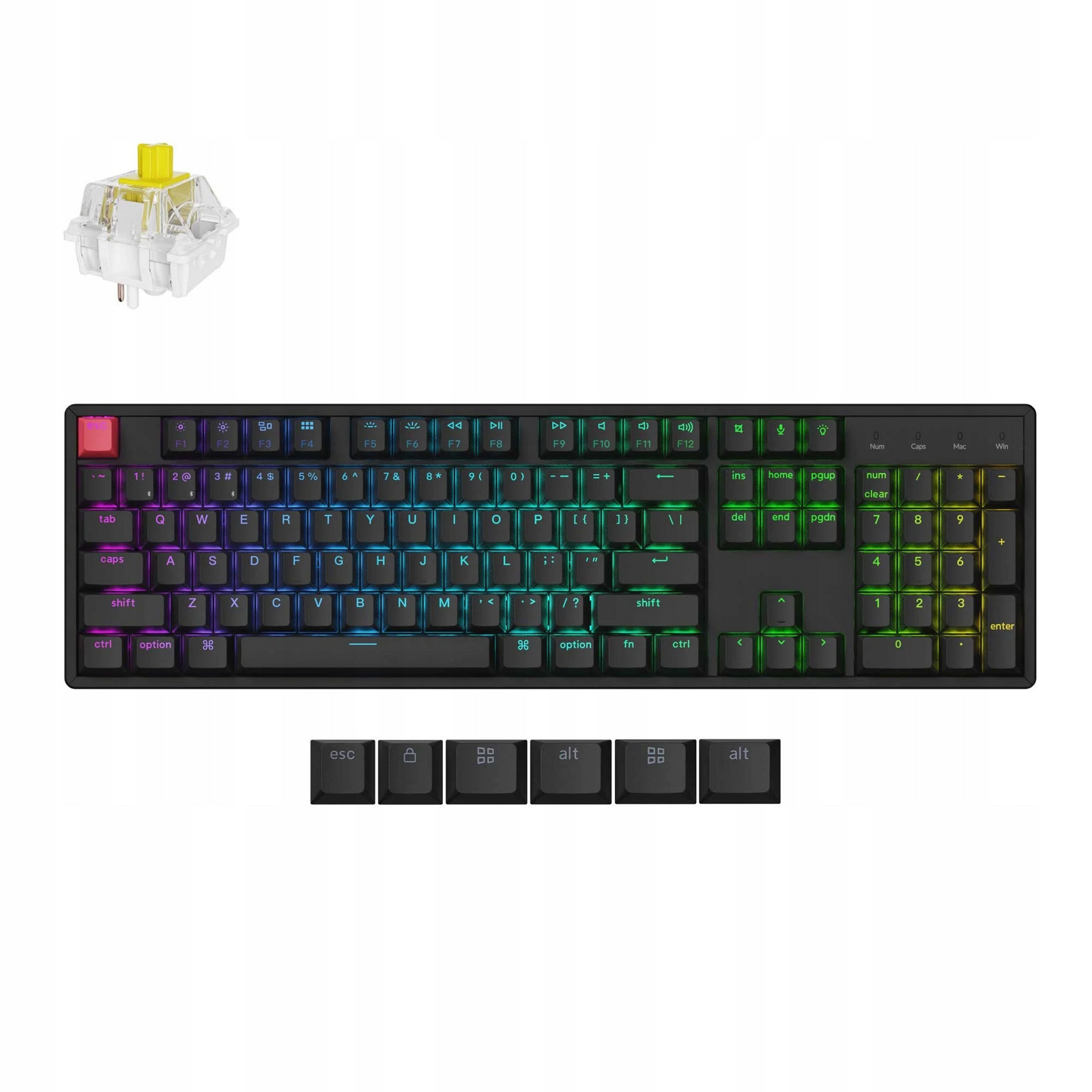 Keychron K10 Qmk Bezdrátová mechanická klávesnice Bluetooth Rgb K10X-J4