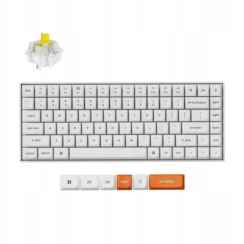 Keychron K2 Max Qmk Bezdrátová mechanická klávesnice Bílá 75% K2M-O4