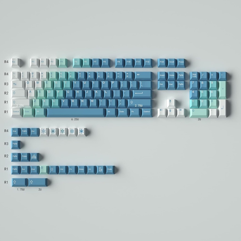 Klávesy pro mechanickou klávesnici Pbt Profile Cherry 129ks Gmk Yeeti