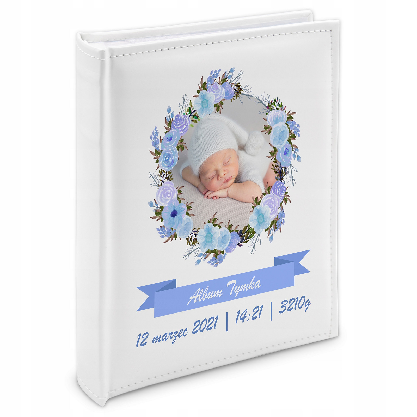 Album dárek 200 Foto 10X15 Ekokůže Křest Bílá