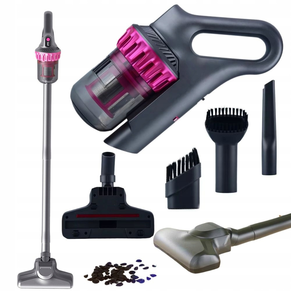 Tyčový Vysavač Bezdrátový Bezsáčkový Ruční Vysavač 2V1 100W 4 Nástavce Hepa
