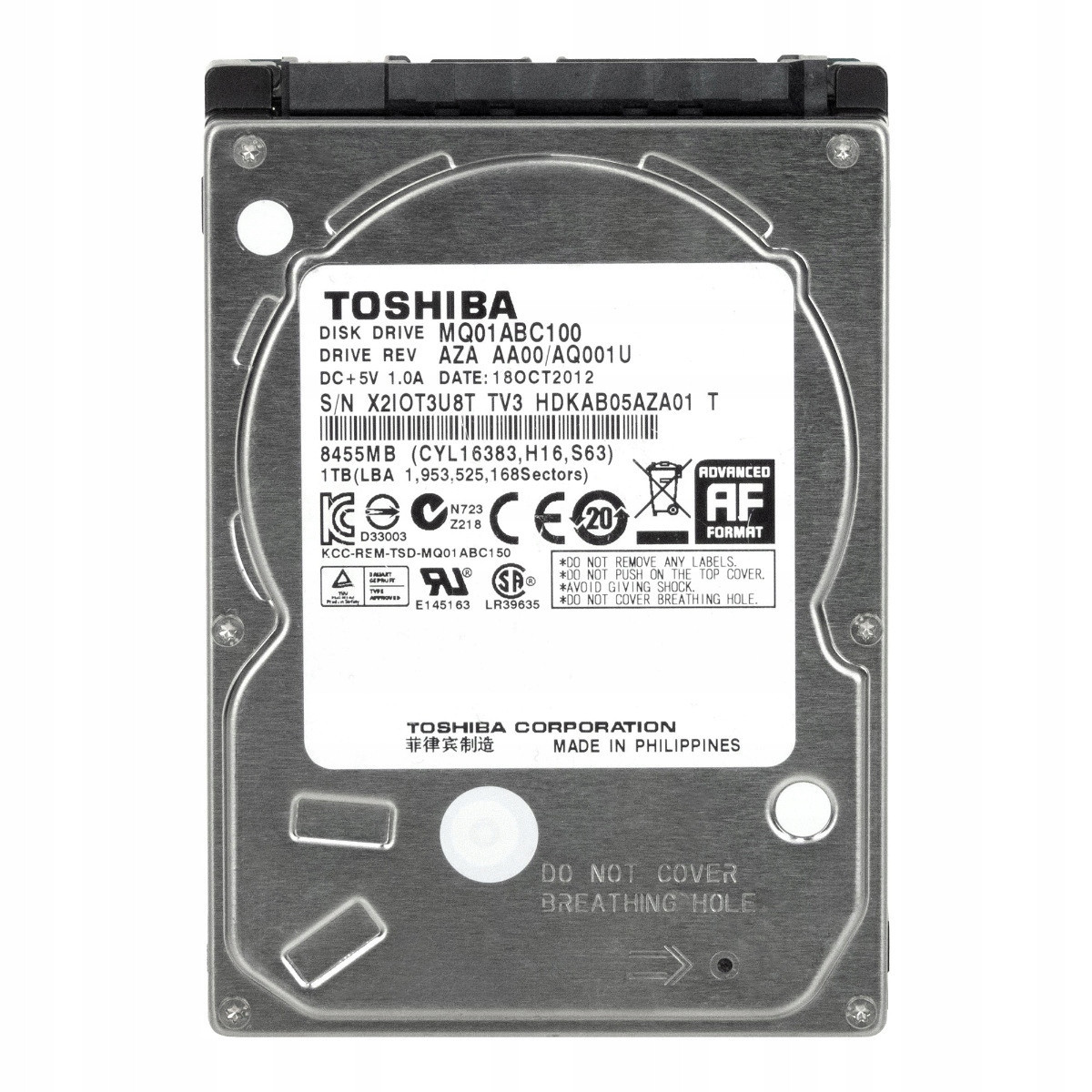Toshiba 1TB 5,4K 8MB Sata II 2,5'' MQ01ABC100