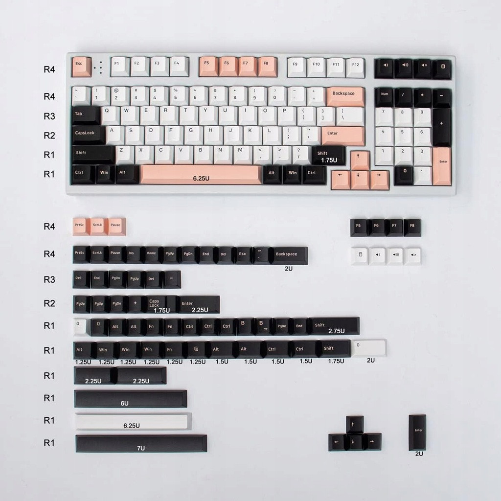 Klávesy pro mechanickou klávesnici Pbt Profile Cherry 168ks Ds Olivia