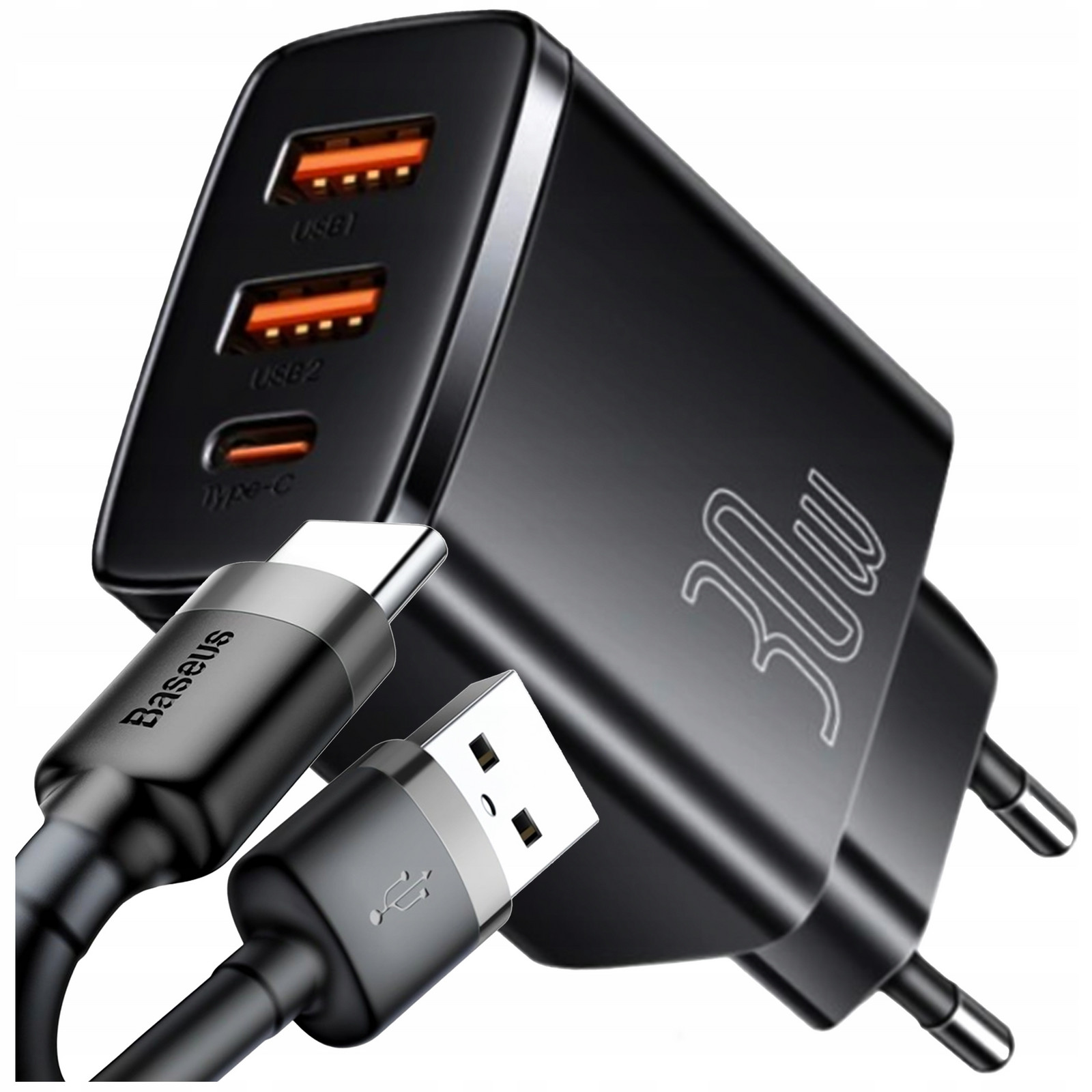 Nabíječka Baseus Pro Telefon 2x Usb Usb-c 30W 3A Pd Qc Kabel Usb-usb-c 2M