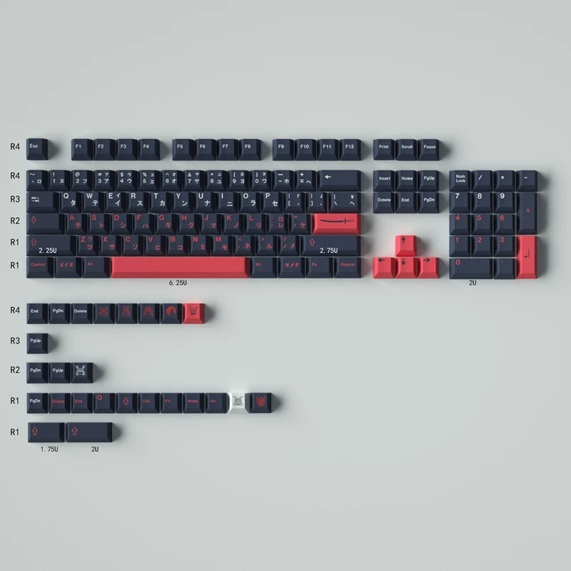 Klávesy pro mechanickou klávesnici Pbt Profile Cherry 129ks Gmk Bushido