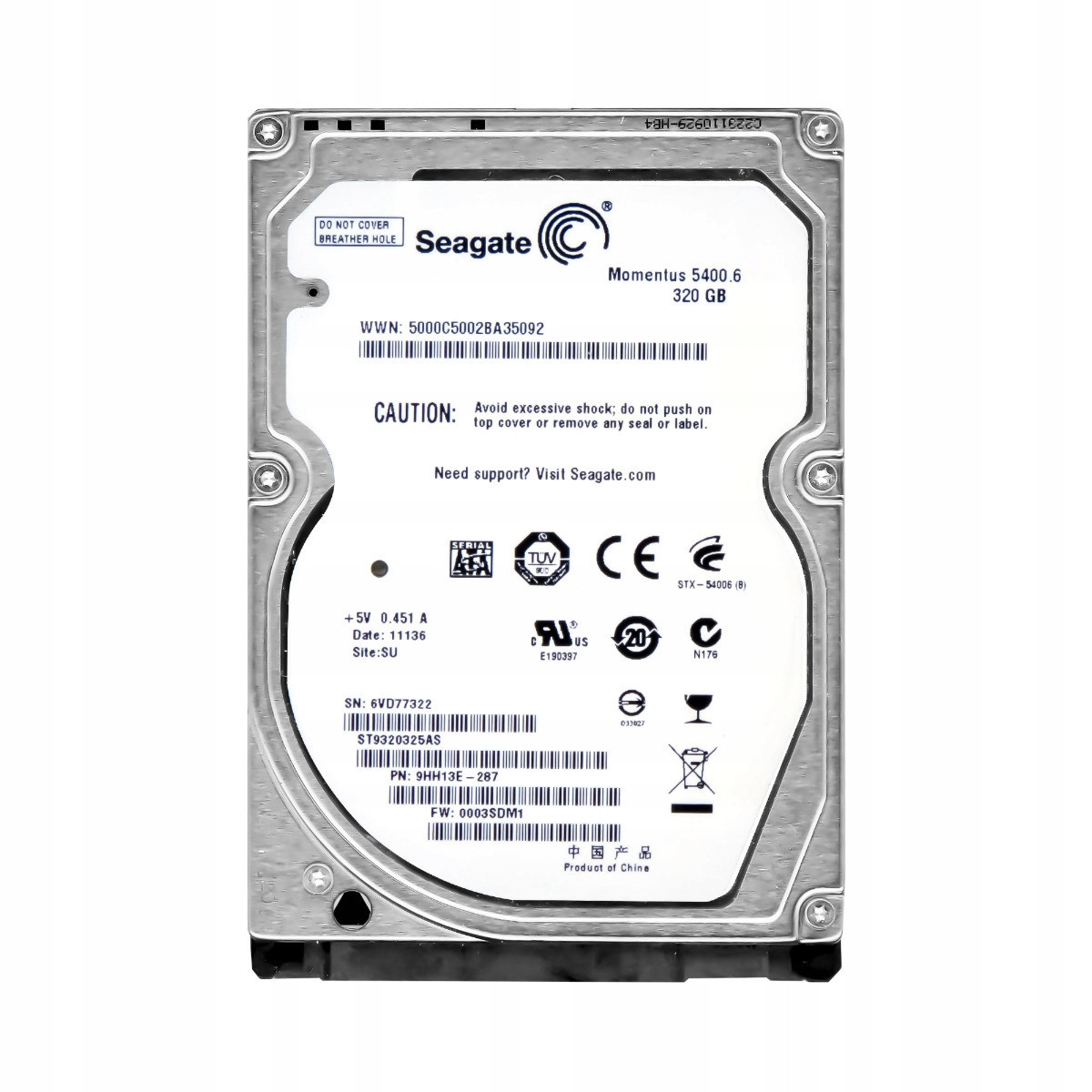 Seagate Momentus 54000.6 320GB 5.4k 8MB Sata II 2.5'' ST9320325AS
