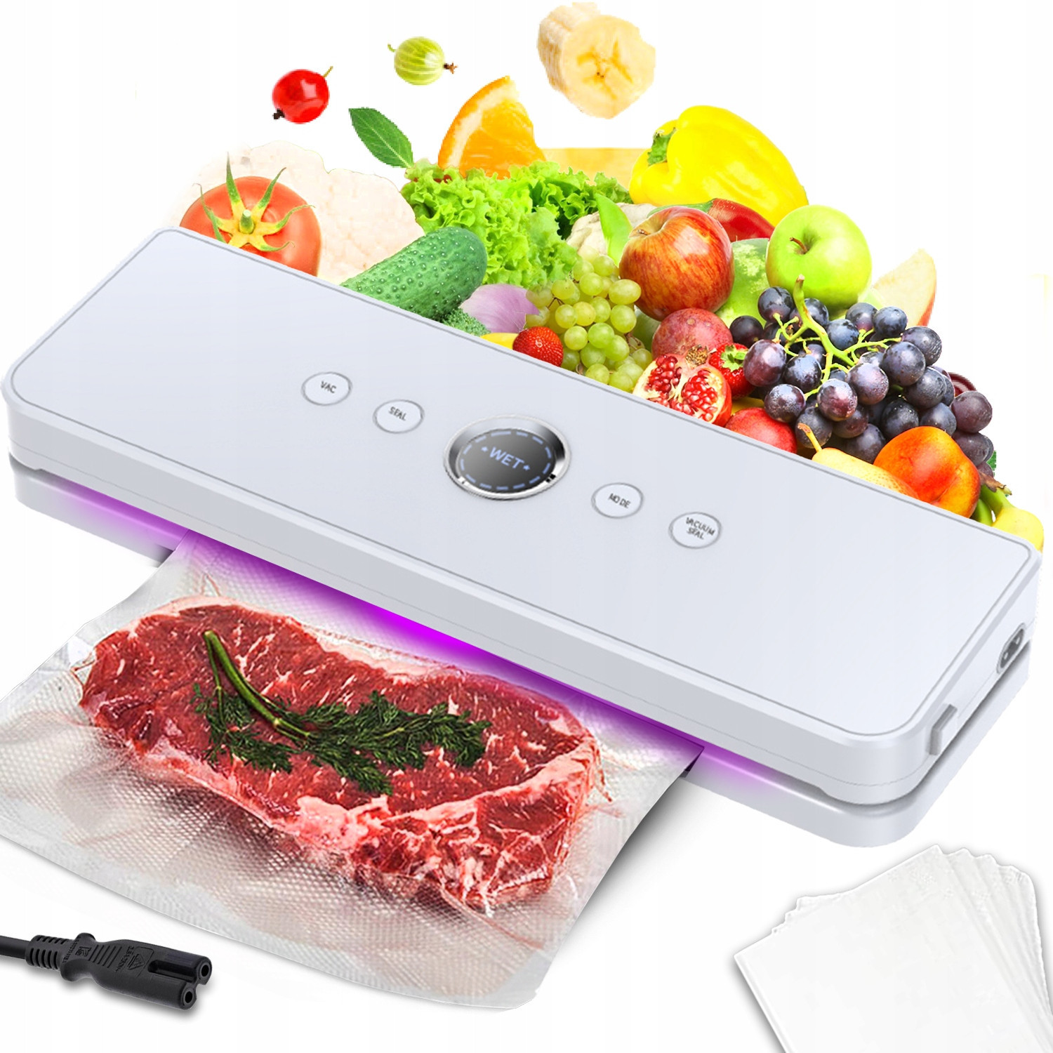 Vakuová Svařovačka Pro Balení Potravin, Balicí Stroj 120 W Bílá