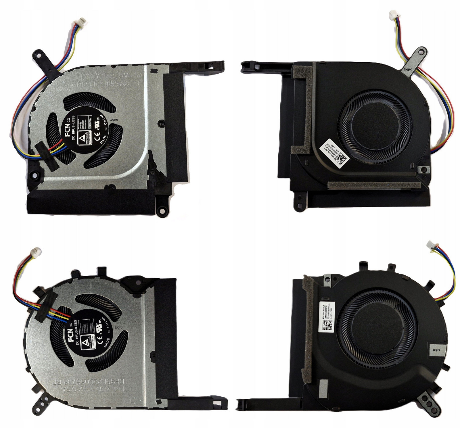 2 Ks Nové Ventilátory Asus F15 FX506H FX706H FX506QR FA706 Cpu a Gpu