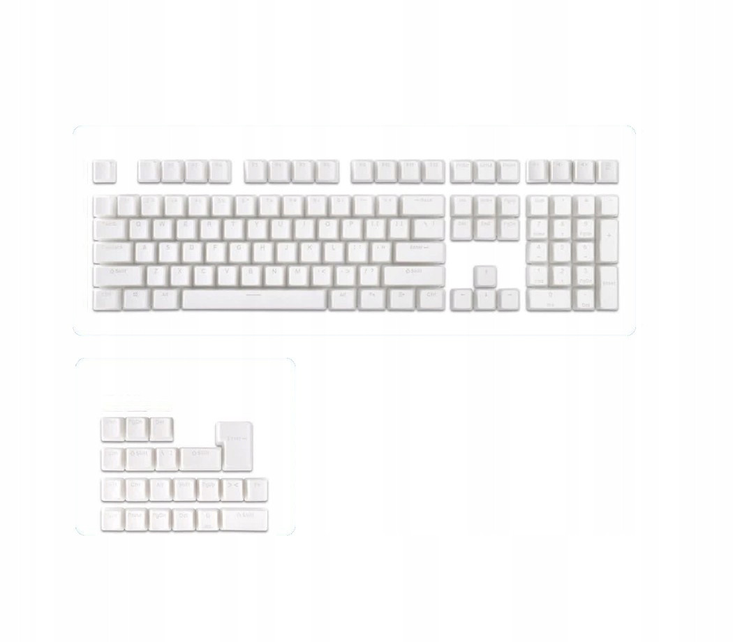Klávesy pro mechanickou klávesnici Pbt Keycaps Pudding 129ks Bílé