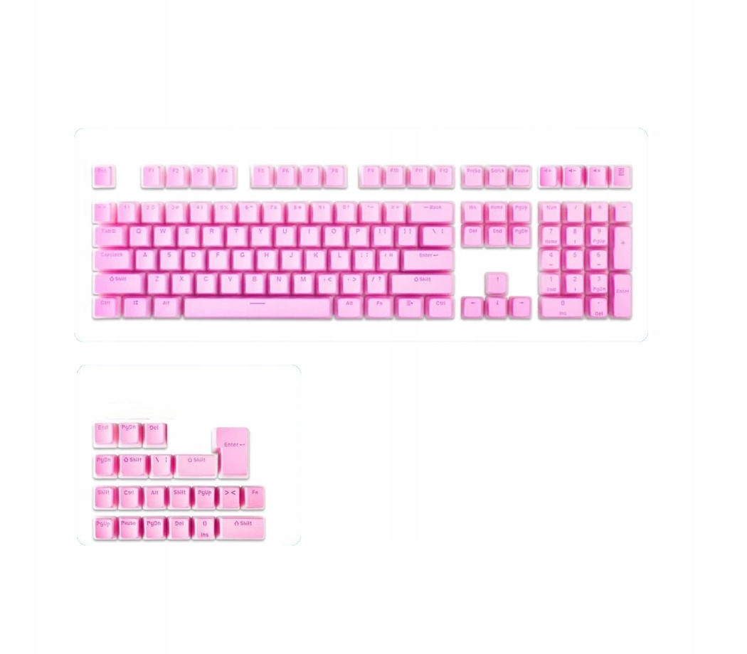 Klávesy pro mechanickou klávesnici Pbt Keycaps Pudding 129ks Pink Růžová