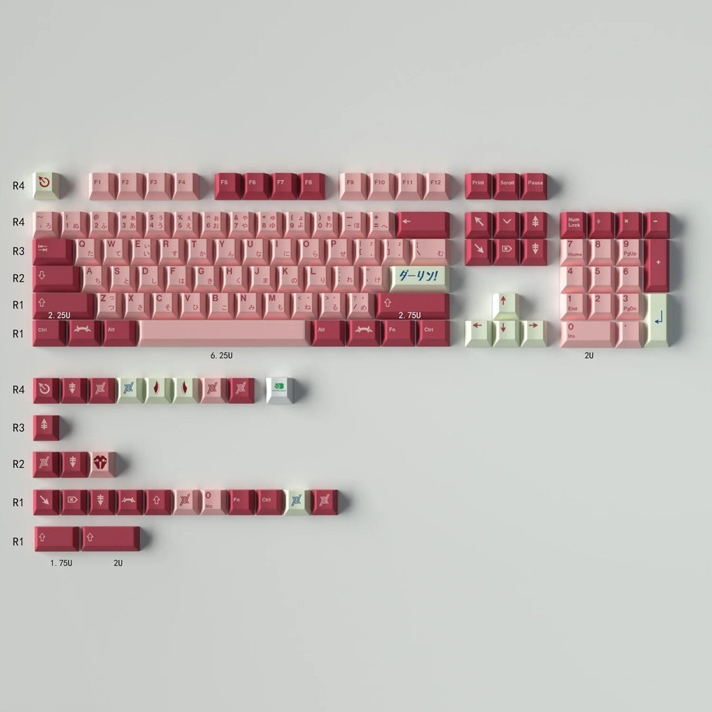 Klávesy pro mechanickou klávesnici Pbt Profile Cherry 129ks Gmk Darling
