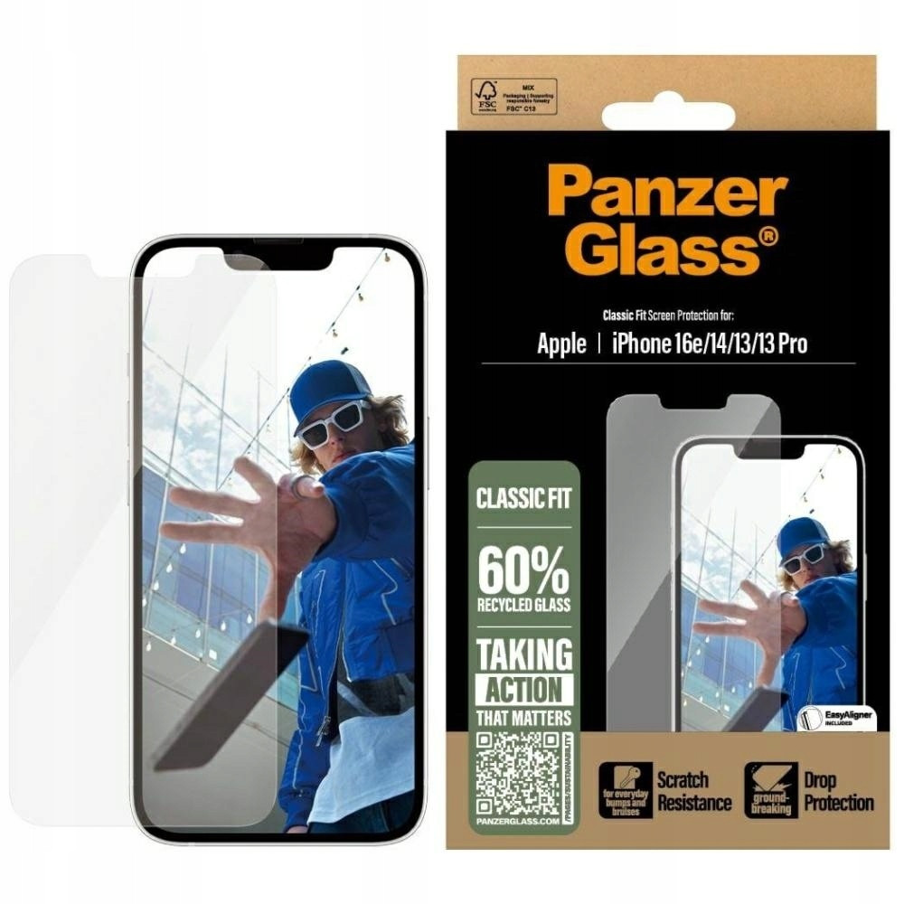 Tvrzené sklo PanzerGlass Classic Fit pro iPhone 16e