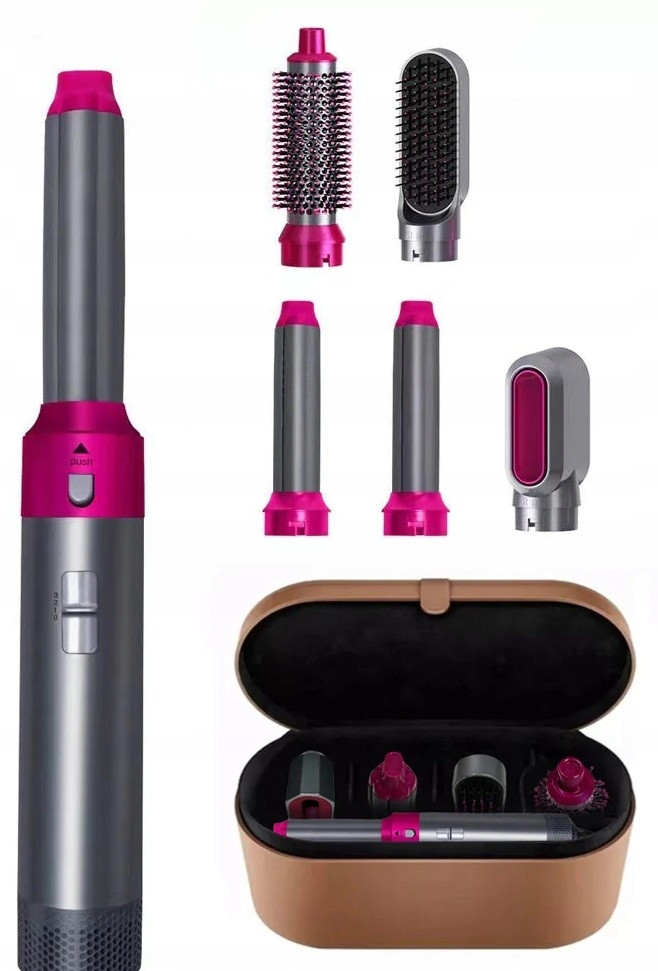 Kulmofén sušička 5v1 Lokówka Kartáč Nejlepší Kvalita Kufřík Eko Kůže