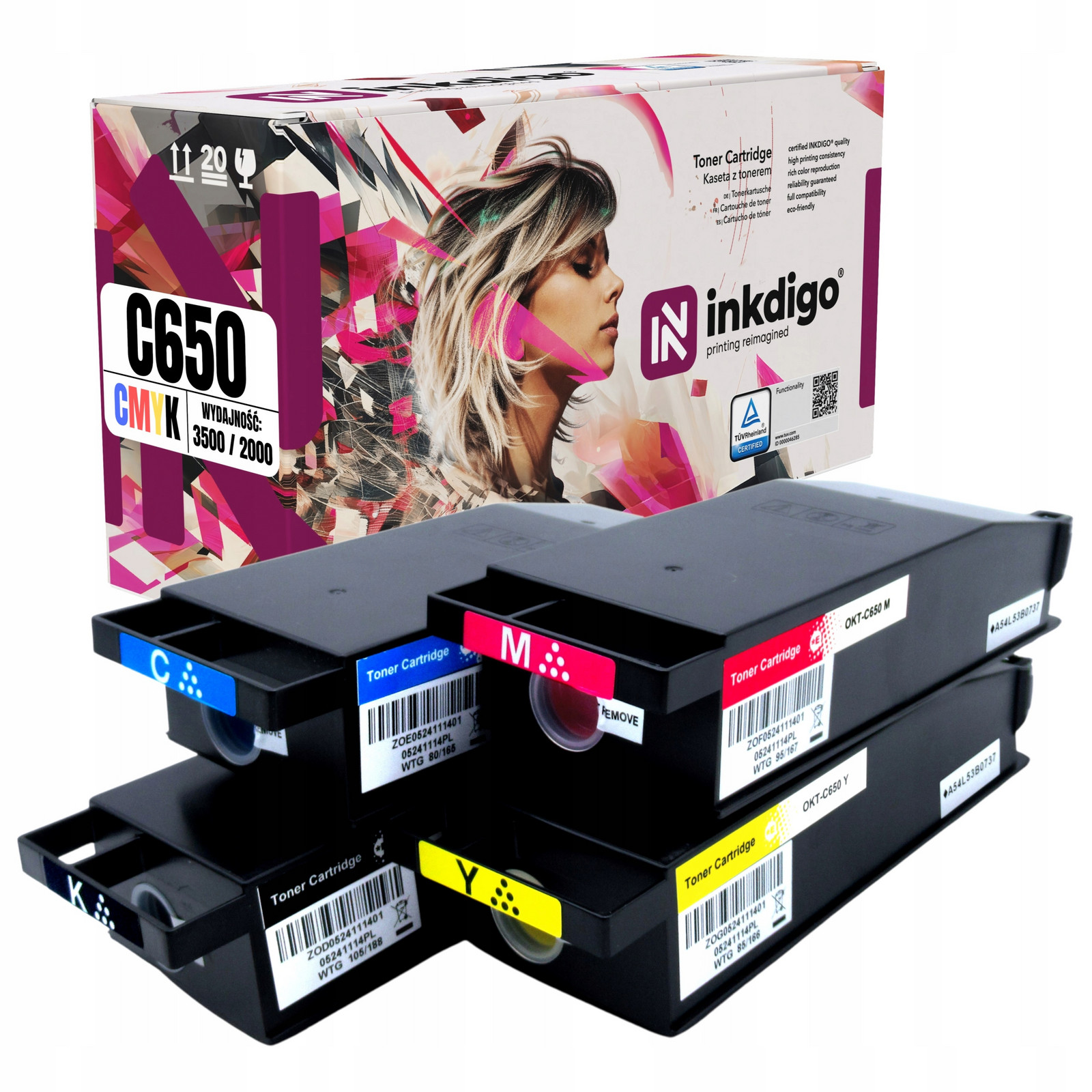 4x Náhradní Toner Pro Tiskárnu Oki C650 C650dn 9006127-9006130