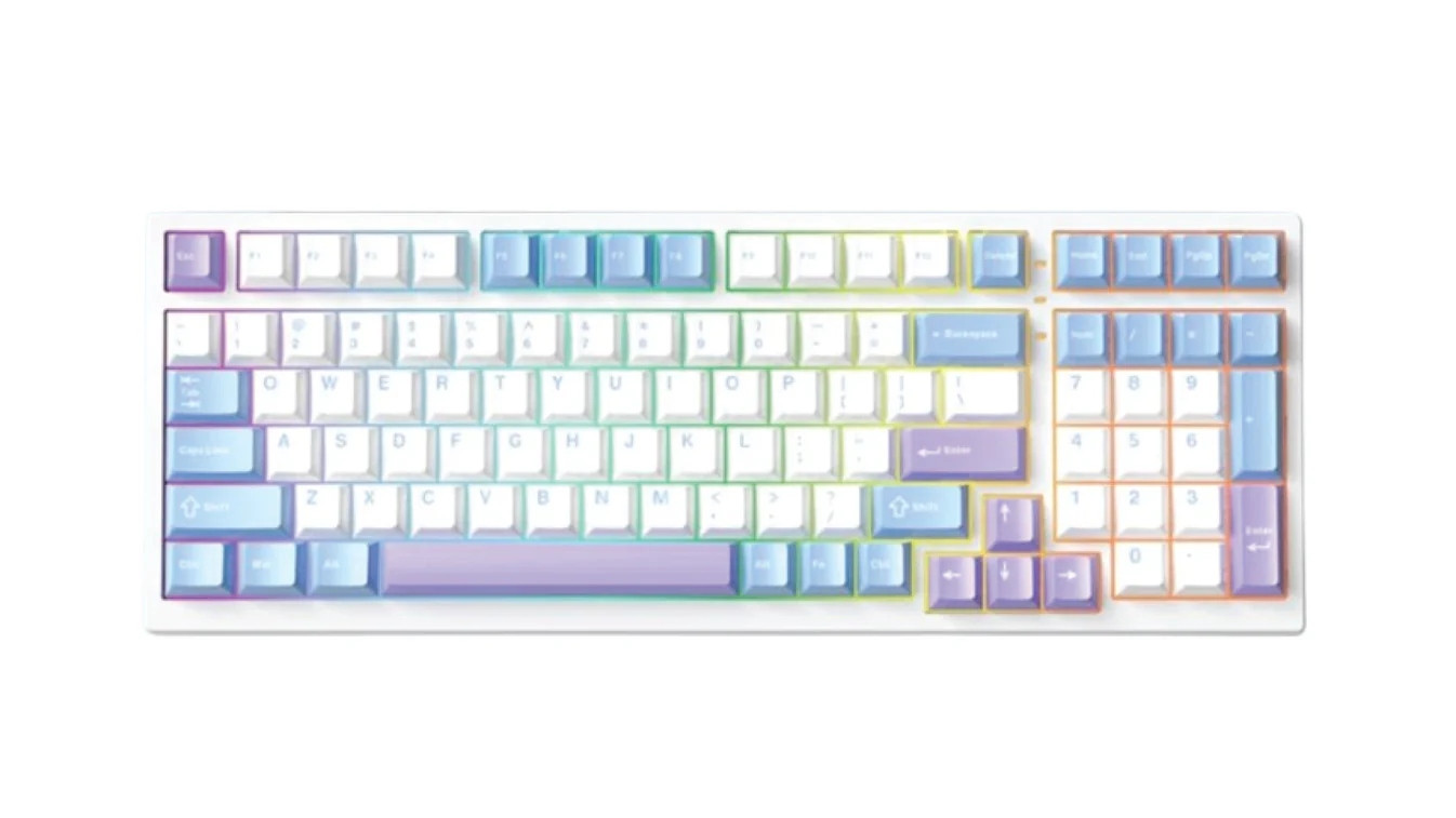 Mechanická klávesnice Xinmeng X98 Pro V2 Hot Swap 2.4 GHz Rgb White 100%