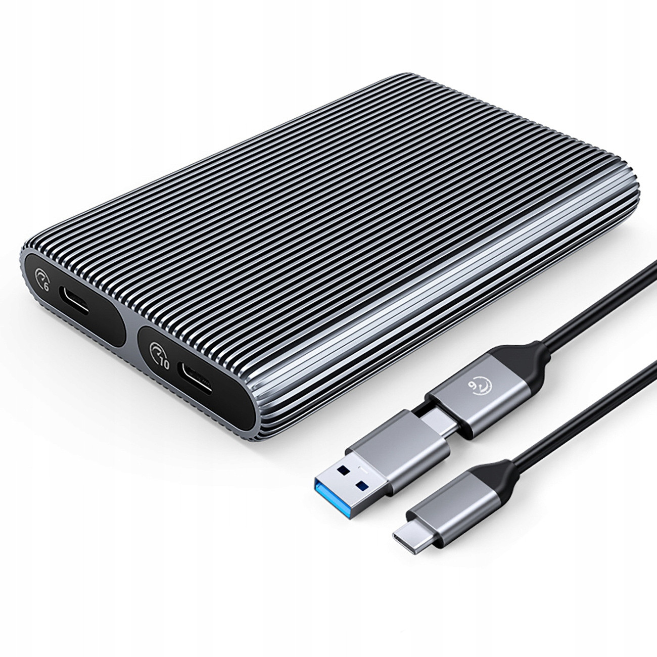 Dvojitá disková kapsa Orico AM2C3-2SN pro dva disky M.2 Sata+nvme Usb-c 3