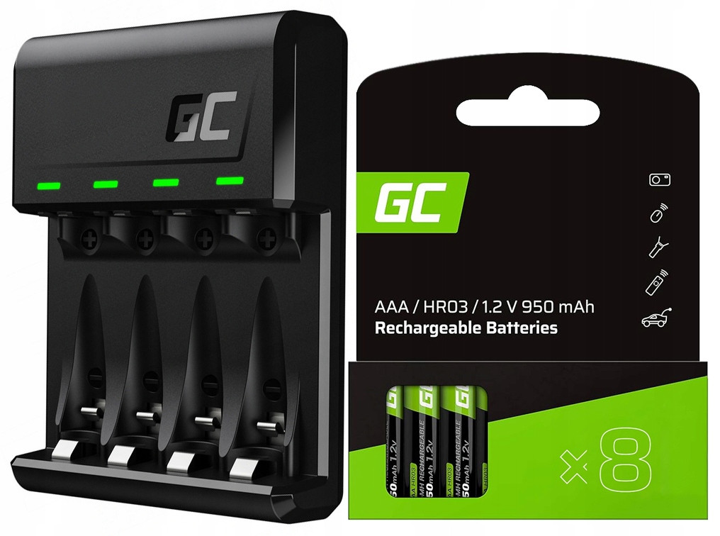 Nabíječka Akumulátorů Greencell Aa Aaa 8x Baterie R3 Aaa 950 mAh