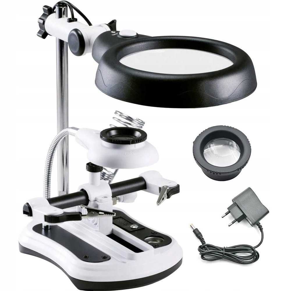 Třetí ruka, pájecí sada, držák, Led lupa, vysoká kvalita zpracování