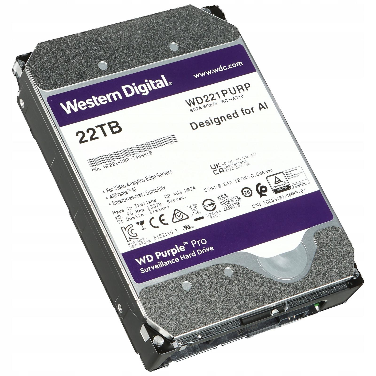 Disk Pro Rekordér HDD-WD221PURP 22TB 24/7 Western Digital