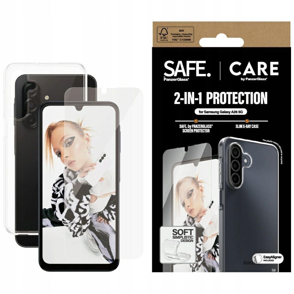 Care by PanzerGlass 2v1 Set Pouzdro silikonové Sklo pro Galaxy A26 5G