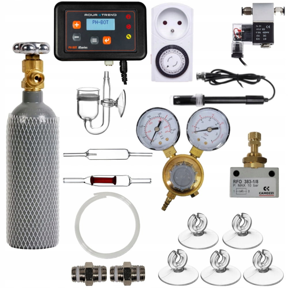 Kompletní sada Co2 Exclusive láhev 1,5 kg/2,1 l Počítač Maxi pro akvária