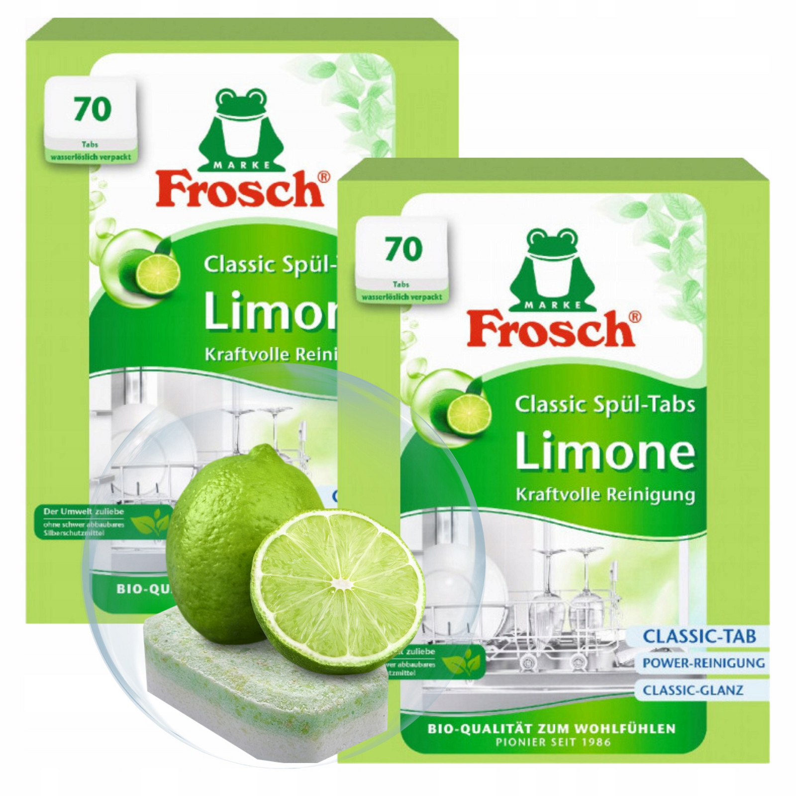Tabletky Kapsle do myčky nádobí Frosch Limetka 140 kusů