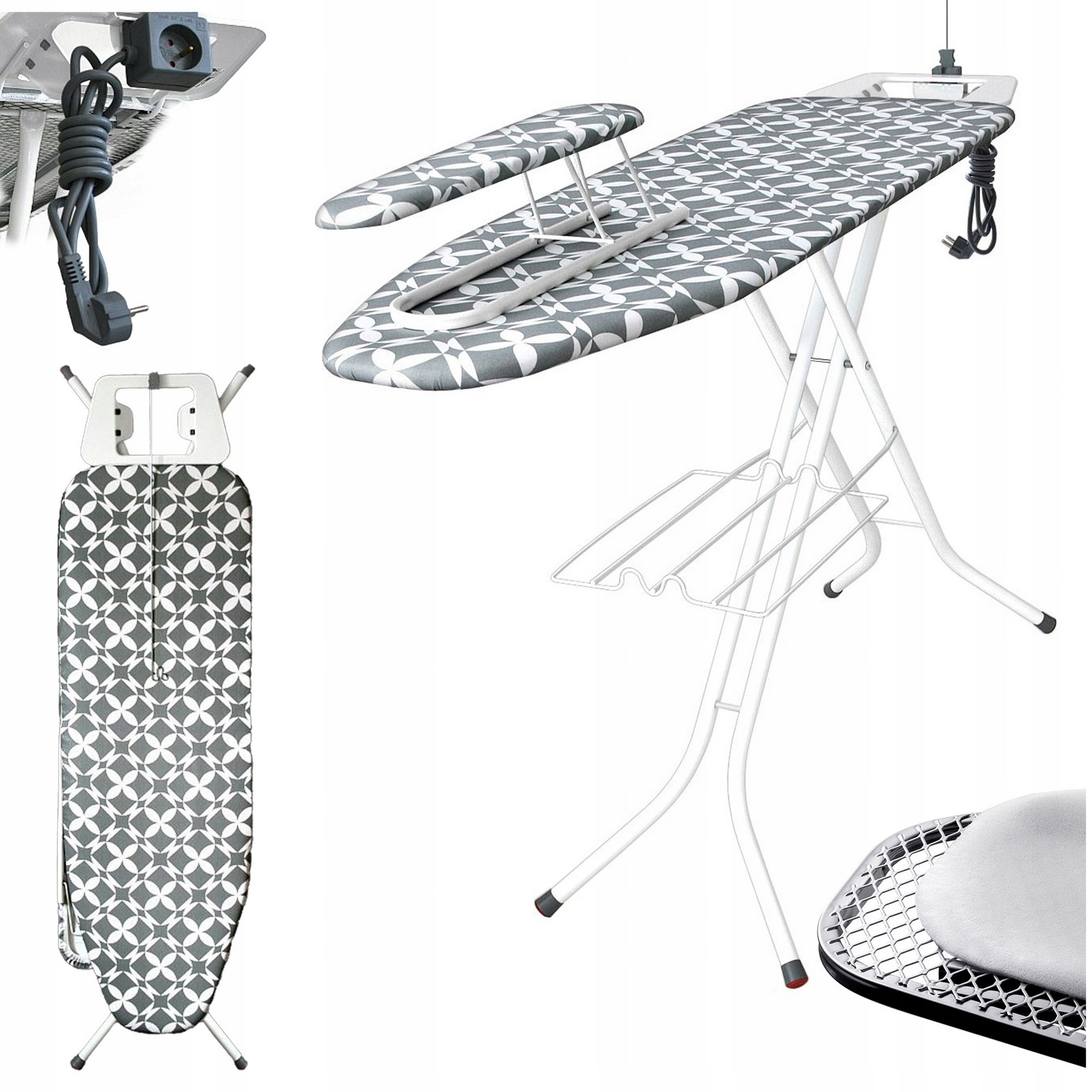 Žehlicí Prkno S Rukávníkem Prodlužovací Anténka Polička Rukávník 120x38