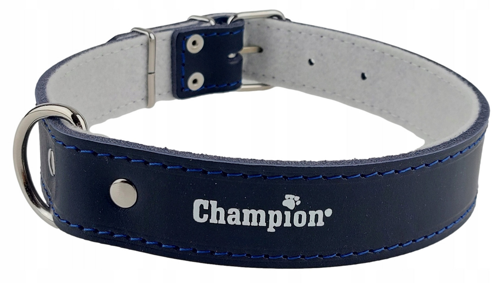 Polský výrobce Champion Přírodní obojek Lícová kůže 65 cm/3,5 cm Granát